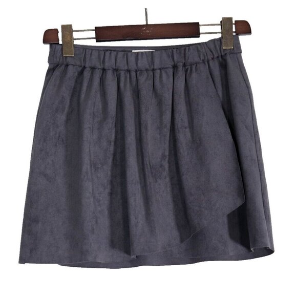 Wilfred Free Women's Medium Gray Nescher Skirt Faux Suede Elastic Waist Mini - Picture 7 of 7